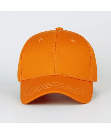 LANGZHEN 100% Cotton Kids Plain Baseball Cap Hat | Adjustable Sun Hat for Girls Boys 2-4 Years | Classic Orange - Buy Online on SooperMarket.com