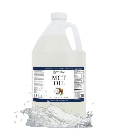 MCT Oil Certified Food and Therapeutic Grade Carrier Oil Massage Oil Hydrating Oil Hair Oil 0 Additives Pure MCT Oil (128 Ounce (1Gallon)) 128 Fl Oz (Pack of 1)