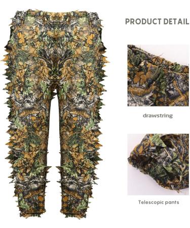 Adult Ghillie Suit 3D Leafy Camouflage Outdoor Hunting Costume - 5.9-6.1 ft Height | Ideal for Sniper, Military, Wildlife Photography, Halloween - Buy Online on SooperMarket.com