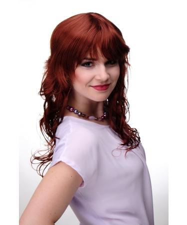 Buy WIG ME UP - Ladies Wavy Curly Bangs Wig in Copper Red | 55cm | High-Quality Fashion Wig for International Shipping - Buy Online on SooperMarket.com