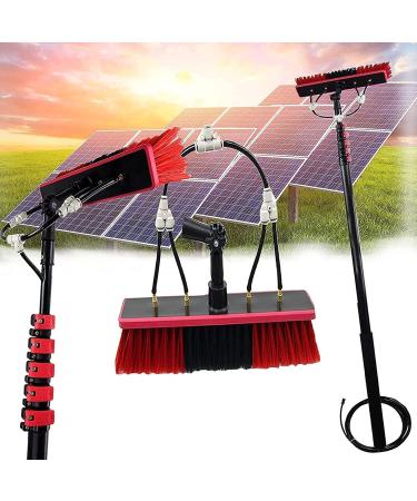 photovoltaic cleaner window cleaning pole Water Fed Pole Kit 20M Length Water Fed Brush W/Squeegee Water Fed Cleaning System 3-In-1 Aluminum Outdoor Window Cleaner Hose Cleaning Tool 7.2 7.2m - Buy Online on SooperMarket.com