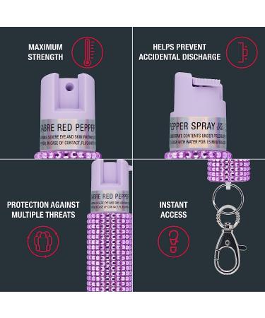 SABRE Jeweled Pepper Spray: Maximum Strength, Fashionable Design - Lavender Pepper Spray with Quick Access Snap Clip and Key Ring - Buy Online on SooperMarket.com