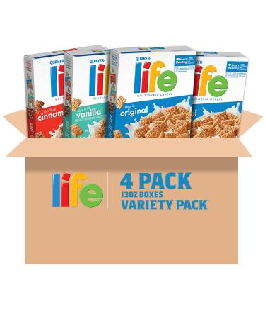 Quaker Life Breakfast Cereal 3 Flavor Variety Pack (4 Boxes)