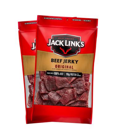 Jack Link’s Beef Jerky Original (2) 9 Oz Bags – Great Everyday Snack 10g of Protein and 80 Calories Made with 100% Premium Beef - 96% Fat Free No Added MSG (Packaging May Vary)