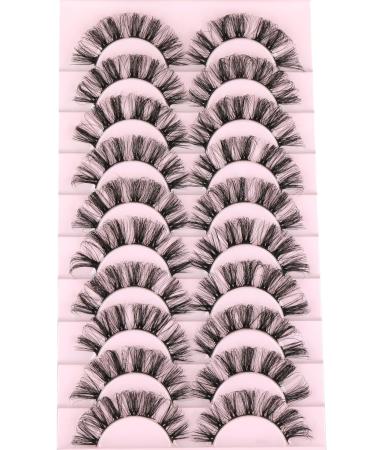 10 Pairs Pack EYDEVRO D Curl 18mm Fluffy Wispy Cluster Lashes - Dramatic Cat Eye False Eyelashes Extensions - Buy Online on SooperMarket.com