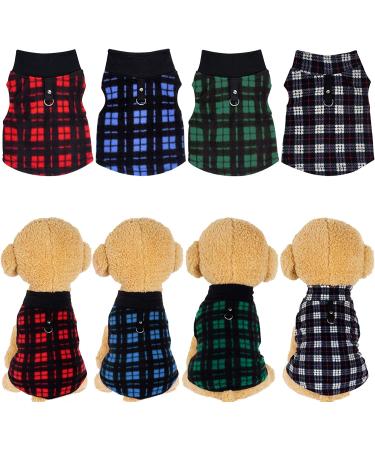 Rbenxia Buffalo Plaid Dog Sweaters 4-Pack | Soft Fleece Vest Pullover for Small Pets | Winter Outfits for Dogs and Cats - Buy Online on SooperMarket.com