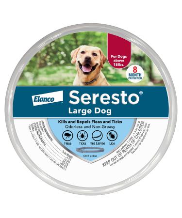Seresto Flea and Tick Collar for Dogs 8-Month Flea and Tick Collar for Large Dogs Over 18 Pounds