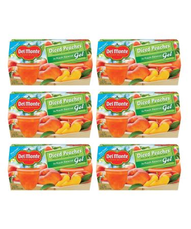 Del Monte Diced Peaches in Peach Flavored Gel Fruit Cups, 4.5 Ounce Cups (Pack of 24) 4.5 Ounce (Pack of 24)
