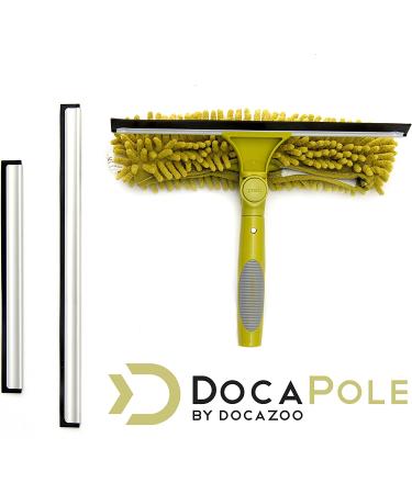 DocaPole Window Squeegee and Scrubber Combo Attachment with 3 Blades - Fits Any DocaPole - Single Pivot - Buy Online on SooperMarket.com