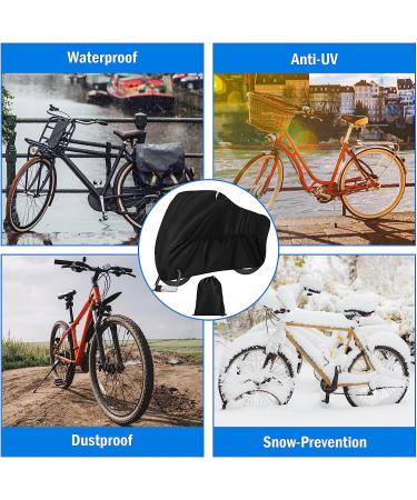Outdoor Waterproof Bike Cover for 1-3 Bikes | Heavy Duty Ripstop Storage with Reflective Strips - Anti Dust, Rain, Snow, UV | Mountain & Road Bikes | Black - Buy Online on SooperMarket.com
