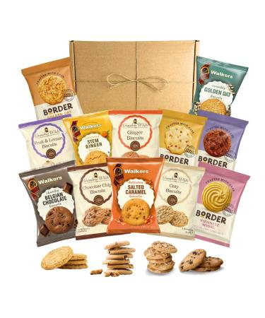 Biscuits Gift Set Biscuit Hamper Containing 12 Packs of Two (24 Biscuits Total) Including Border Bisuits Walkers Assorted Biscuits & Grandma Wild's Classic Biscuits