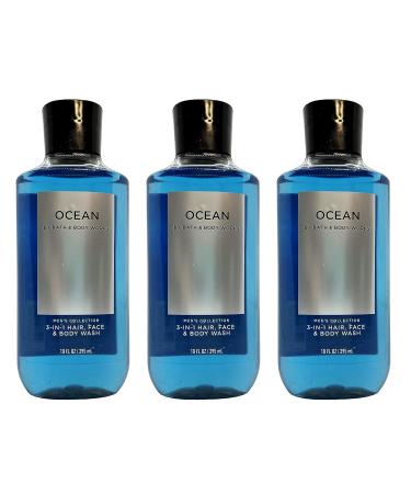 Bath and Body Works Ocean Signature Collection 2 in 1 Hair Shampoo Body Wash for Men 10 Fl Oz - Pack of 3 - Buy Online on SooperMarket.com