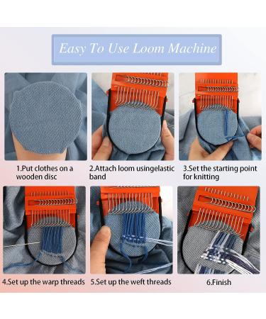 Darning Mini Loom Machine - Upgrade 14 Hooks Speedweve Style Weave Tool for Beginners - Wooden Household Mending Loom for Repairing Clothes and DIY Weaving Arts - Buy Online on SooperMarket.com