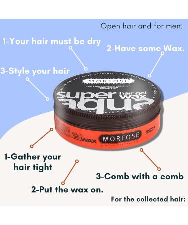 Morfose Hair Gel Wax (175 ml) - Super Aqua | Buy 2-Pack for Strong Hold & Shine - International Shipping Available - Buy Online on SooperMarket.com