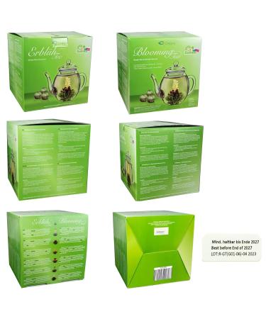 Creano Heart-Shaped Gift Set: 6 Types of Green Tea & 500ml Glass Teapot - Perfect Gift for Women & Tea Lovers - Buy Online on SooperMarket.com