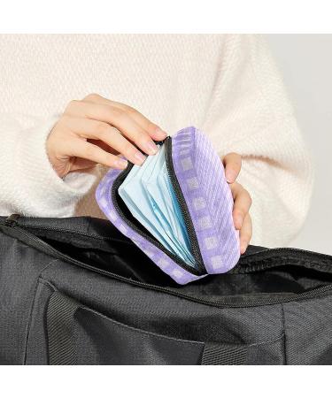 Lilac Plaid Menstrual Cup & Pad Storage Bag - Portable Period Pouch for Women/Girls - Multi-Colored - 1Pcs - Buy Online on SooperMarket.com