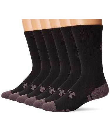 Under Armour Adult Resistor 3.0 Crew Socks, Multipairs 6 Black/Graphite (6-pairs) Large