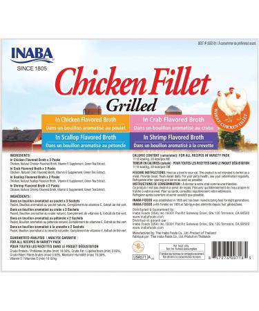 INABA Natural Premium Hand-Cut Grilled Chicken Fillet Cat Treats/Topper & Dashi Delights for Cats Shredded Chicken with Bonito Flake Broth 2.5 Ounce Cup 12 Cups Total Seafood Variety - Buy Online on SooperMarket.com