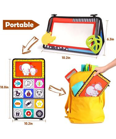 Shop Groboma Baby Mirror - Foldable Tummy Time Mirror with Teething Ring | Perfect Baby Toys & Gifts - Buy Online on SooperMarket.com