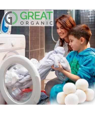 6 XL Organic Tumble Dryer Balls - 100% New Zealand Wool | Eco-Friendly Fabric Softener - Buy Online on SooperMarket.com