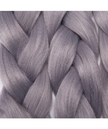 Buy Tess Braids Extensions 60 cm - Jumbo KanCalon Kunsthaar for Box Braids - 100g Silver Gray Hair Extension - Buy Online on SooperMarket.com