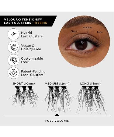 Velour Xtensions Eyelash Refills - Hybrid Vegan Lash Extensions - Lightweight, Fluffy, Reusable & Handmade - Lasts up to 3 Weeks - Soft, Comfortable Clusters for All Eye Shapes - Buy Online on SooperMarket.com