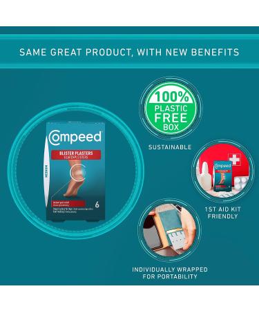Compeed Extreme Blister Plasters 6 Count - Fast Healing Foot Treatment eco-Pack - Buy Online on SooperMarket.com