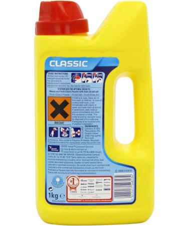 Finish Dishwasher Powder Classic Lemon 1 kg - Powerful Cleaning Formula - Buy Online on SooperMarket.com