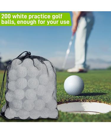 200 Pcs Plastic Practice Golf Balls with Limited Flight for Indoor & Outdoor Training - Includes 2 Mesh Golf Ball Bags | Home Backyard & Driving Range Practice - Buy Online on SooperMarket.com