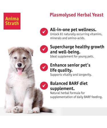 Anima-Strath Natural Food Supplement for Dogs & Cats | Immune System & Digestive Care with 61 Vital Nutrients Vitamins Minerals Amino Acids & Prebiotic Qualities | BARF Diet Food Topper (250 ml) Herbal 250 ml (Pack of 1) - Buy Online on SooperMarket.com