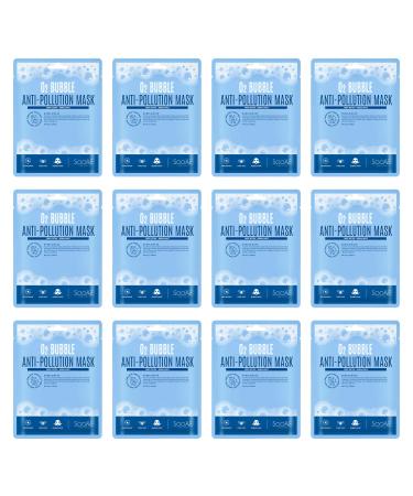 Soo Ae O2 BUBBLE Anti-pollution Face Mask 12 Count Oxygenating Deep Detox Rebalance Purifying bubble mask deep Cleansing Carbonated Bubble Facial Mask sebum control Korean beauty face skin care