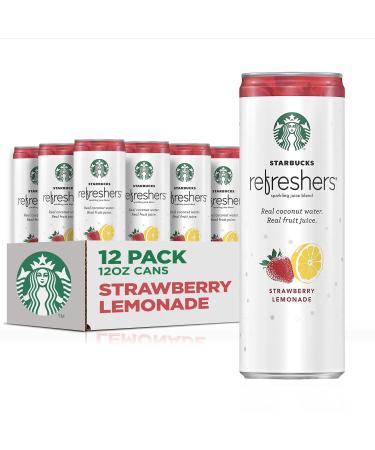 Starbucks, Refreshers with Coconut Water, Strawberry Lemonade, 12 fl Oz. Cans (12 Pack)