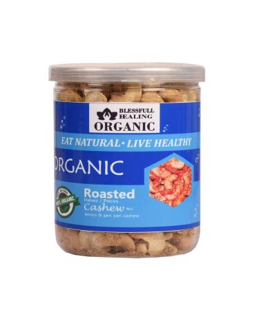 Blessfull Healing Organic Natural Vegan Lemon & Peri Peri Roasted Halves/Pieces Cashew Nuts Crunchy Kaju 250 Gram