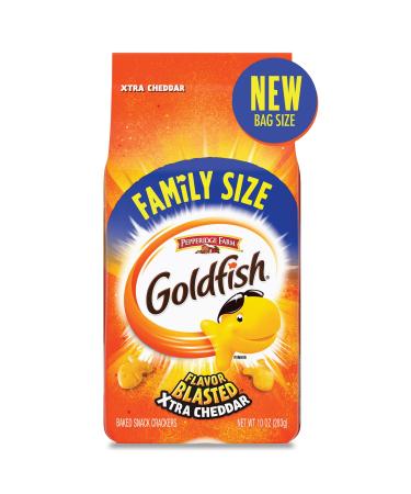 Goldfish Flavor Blasted Xtra Cheddar Crackers, Snack Crackers, Family Size 10 oz Bag
