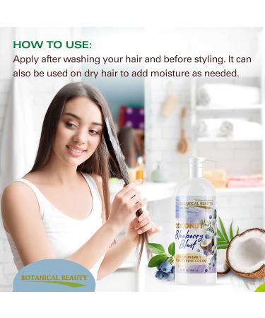 Botanical Beauty Coconut Blueberry Blast Leave-In Conditioner - Softening Detangling & Damage Repair - 32 Fl. Oz (946 ml) | International Shipping Available - Buy Online on SooperMarket.com
