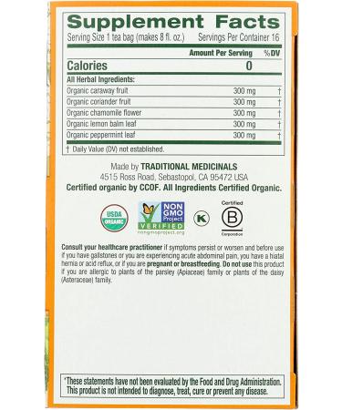 Traditional Medicinals Organic Gas Relief Tea - 16 Bags - Buy Online on SooperMarket.com