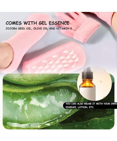Moisturising Gloves and Socks for Dry Hands Spa Moisture Socks Foot Gel Spa Softens Cracked Silicone Foot Moisturiser Socks and Gloves for Hands Feet Overnight Hydrating Care - Buy Online on SooperMarket.com