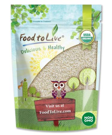 Organic Hulled Sesame Seeds, 8 Ounces  Whole Raw White Sesame Seeds, Non-GMO, Kosher, Vegan, Unroasted, Bulk. High in Iron, and Calcium. Perfect for Tahini Paste, Stir-fries, and Salads. 8 Ounce (Pack of 1)