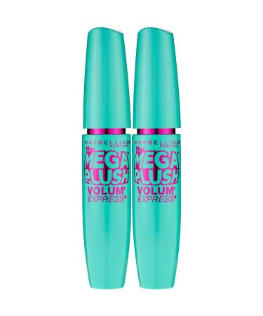 Maybelline New York Volum' Express The Mega Plush Mascara Blackest Black 2 Count - Washable Formula - Buy Online on SooperMarket.com