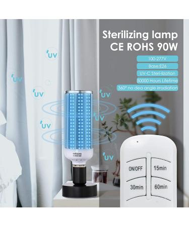 100W UV Light Sanitizer Bulb | UVC Disinfection Germicidal Lamp E26/E27 Base - Home, Office, Hotel | White - Buy Online on SooperMarket.com