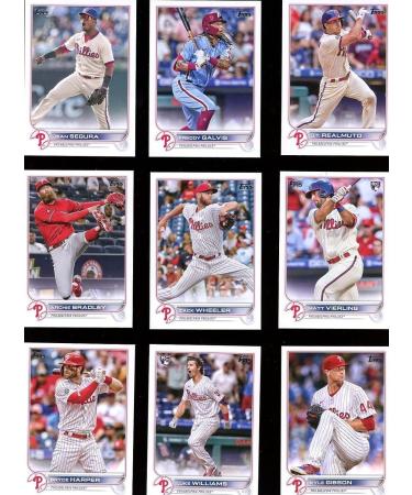 Philadelphia Phillies 2022 Topps Complete Mint Hand Collated 24 Card Team Set Featuring Bryce Harper and Rhys Hopkins Plus Rookie Cards and Others - Buy Online on SooperMarket.com