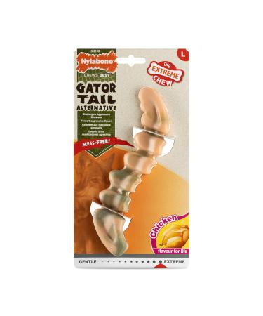 Nylabone Extreme Power Chew Gator Tail Alternative Dog Chew Toy Chicken Flavour Large/Giant for Dogs up to 23kg