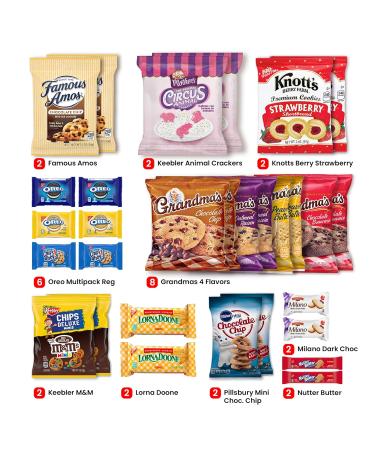 Cookie Snack Variety Pack - Individually Wrapped Cookies Bulk Snack Box - 30 Pack - Buy Online on SooperMarket.com