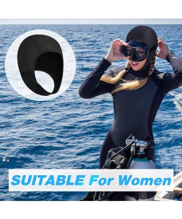 Jecery 2 Pcs Neoprene Diving Hood 2.5mm Thermal Wetsuit Cap with Chin Straps - Black | For Men & Women - Ideal for Snorkeling, Surfing & Water Sports - Buy Online on SooperMarket.com
