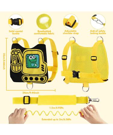 Toi Bani Toddlers Leash for Boys | Anti Lost Wrist Link 4 in 1 Child Safety Harness | Excavator&Dinosaur Design - Buy Online on SooperMarket.com