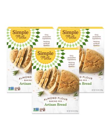 Simple Mills Almond Flour Baking Mix, Artisan Bread Mix - Gluten Free, Plant Based, Paleo Friendly, 10.4 Ounce (Pack of 3) Artisan Bread Mix 10.4 Ounce (Pack of 3)