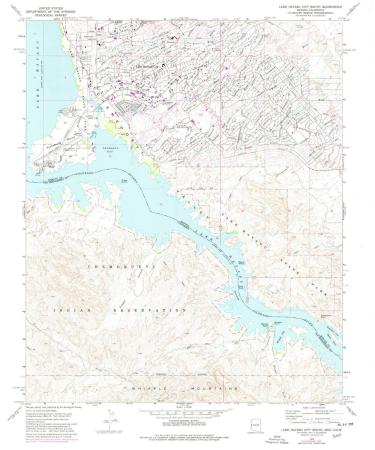 YellowMaps Lake Havasu City South AZ topo map, 1:24000 Scale, 7.5 X 7.5 Minute, Historical, 1970, Updated 1978, 26.8 x 22 in Tyvek