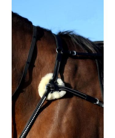 Tysons Breeches 5 Point Breastplate - Halla Lambskin Rhinestone Glitter Leather (Black X Full) | International Shipping Available - Buy Online on SooperMarket.com