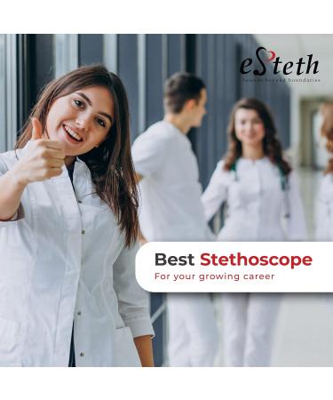 eSteth Classic Stethoscope Lightweight Sensitive Chest Piece for Heart & Lung Sounds - Flexible Tubing Extra Ear Tips Non-Chill Ring - 32" Purple - International Shipping Available - Buy Online on SooperMarket.com