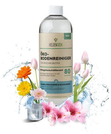 Heldengr n KO floor cleaner for moped robot spring freshness & flower scent - extremely thorough wiping robot cleaning agent - streak -free quick -drying & foam arm - Cleaned wiping robot spring freshness & flower fragrance 1 l (1 Pack)
